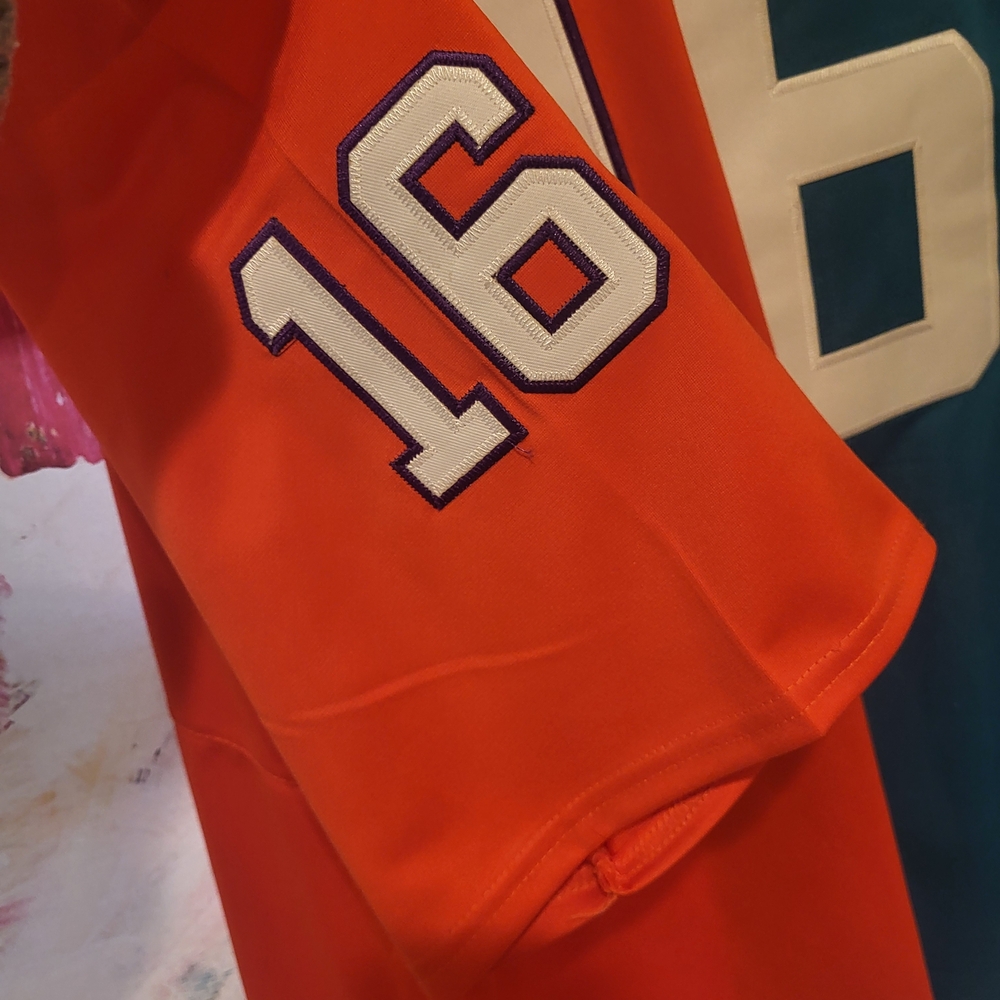 Nike Men's Teal and Orange Jersey - Picture 6 of 6